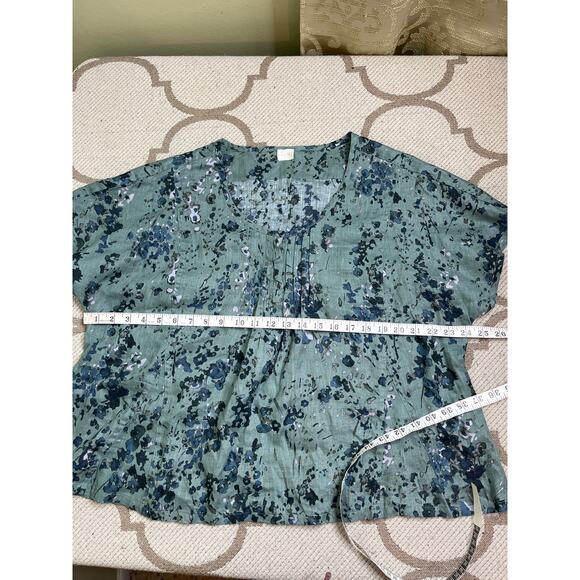 Poetry linen flowy floral water color blouse, size 16 - Picture 5 of 11